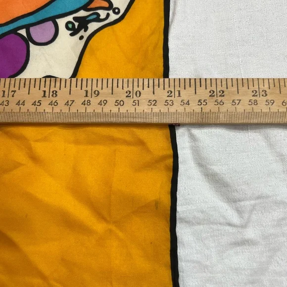 Peter Max Scarf Vintage 1970s Butterfly Psychedelic Vivid Color Gold Silk? - Picture 6 of 15